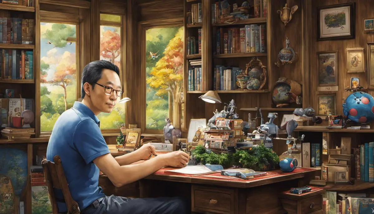Portrait of Satoshi Tajiri, the creator of Pokémon